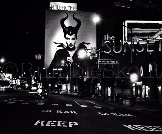 Angelina Jolie Maleficent on Sunset Blvd