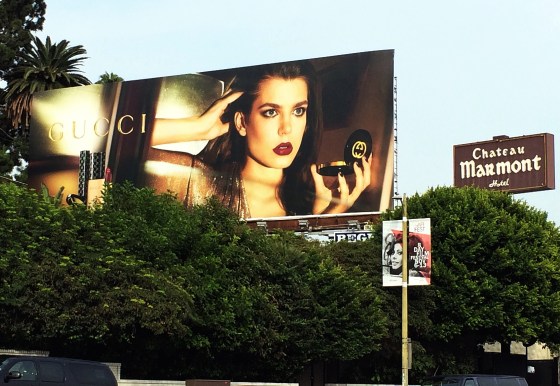 { Gucci / Charlotte Casiraghi billboard outside the iconic Chateau Marmont in West Hollywood, California }
